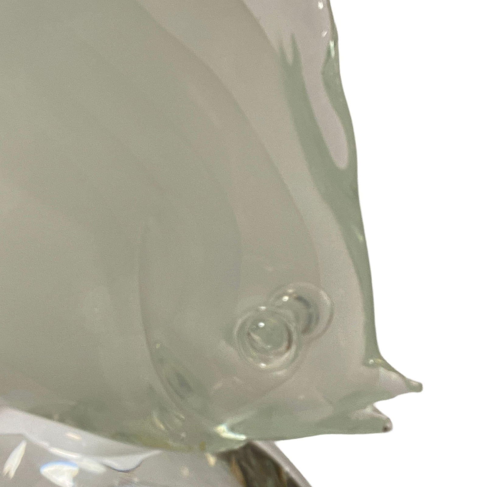 Murano Crystal Glass Angel Fish Sculture On Wave by Licio Zanetti - 12