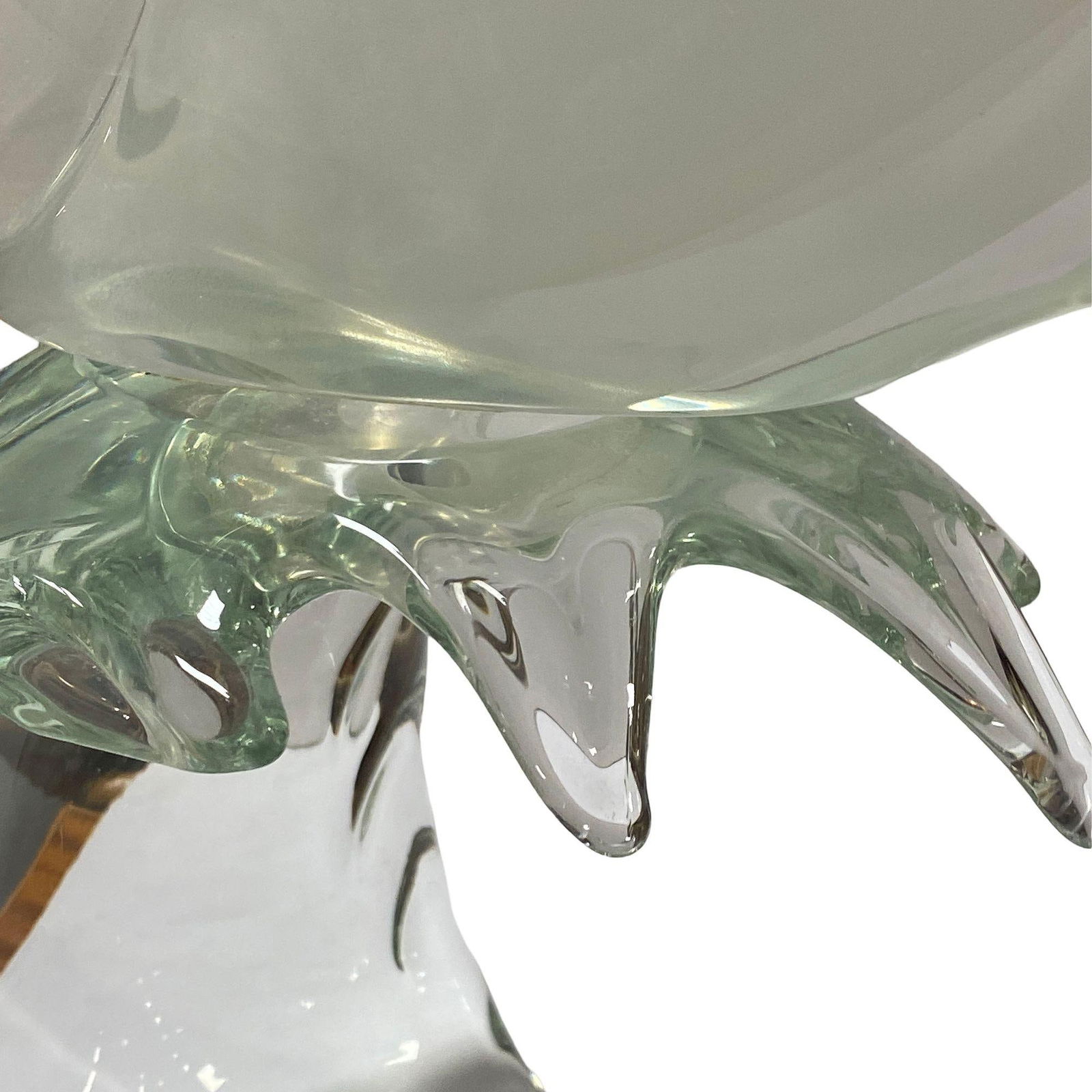 Murano Crystal Glass Angel Fish Sculture On Wave by Licio Zanetti - 16