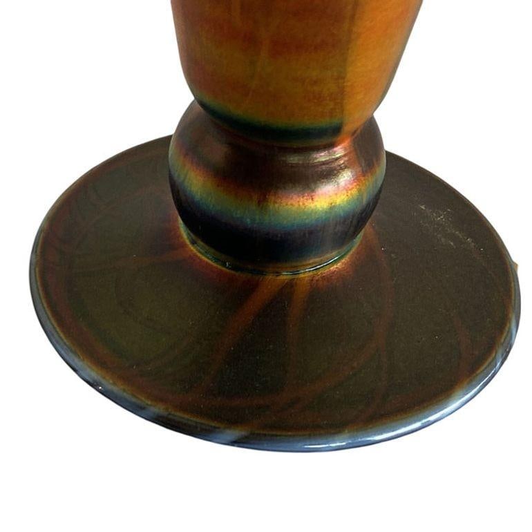 Rare Early 20th Iridescent Handblown Heart & Vine Vase Set by Imperial - 13