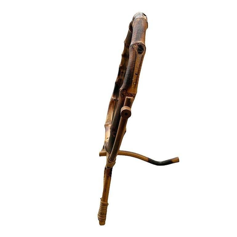 Aesthetic Movement English Round Tiger Bamboo Table Vanity Mirror - 18