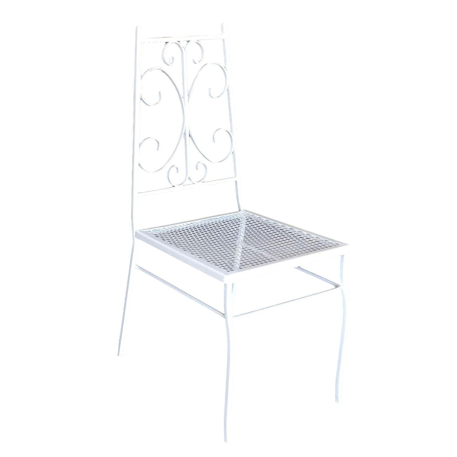 Midcentury Outdoor/Patio Side Chair with Scrolling Pattern, Set of Four - 11