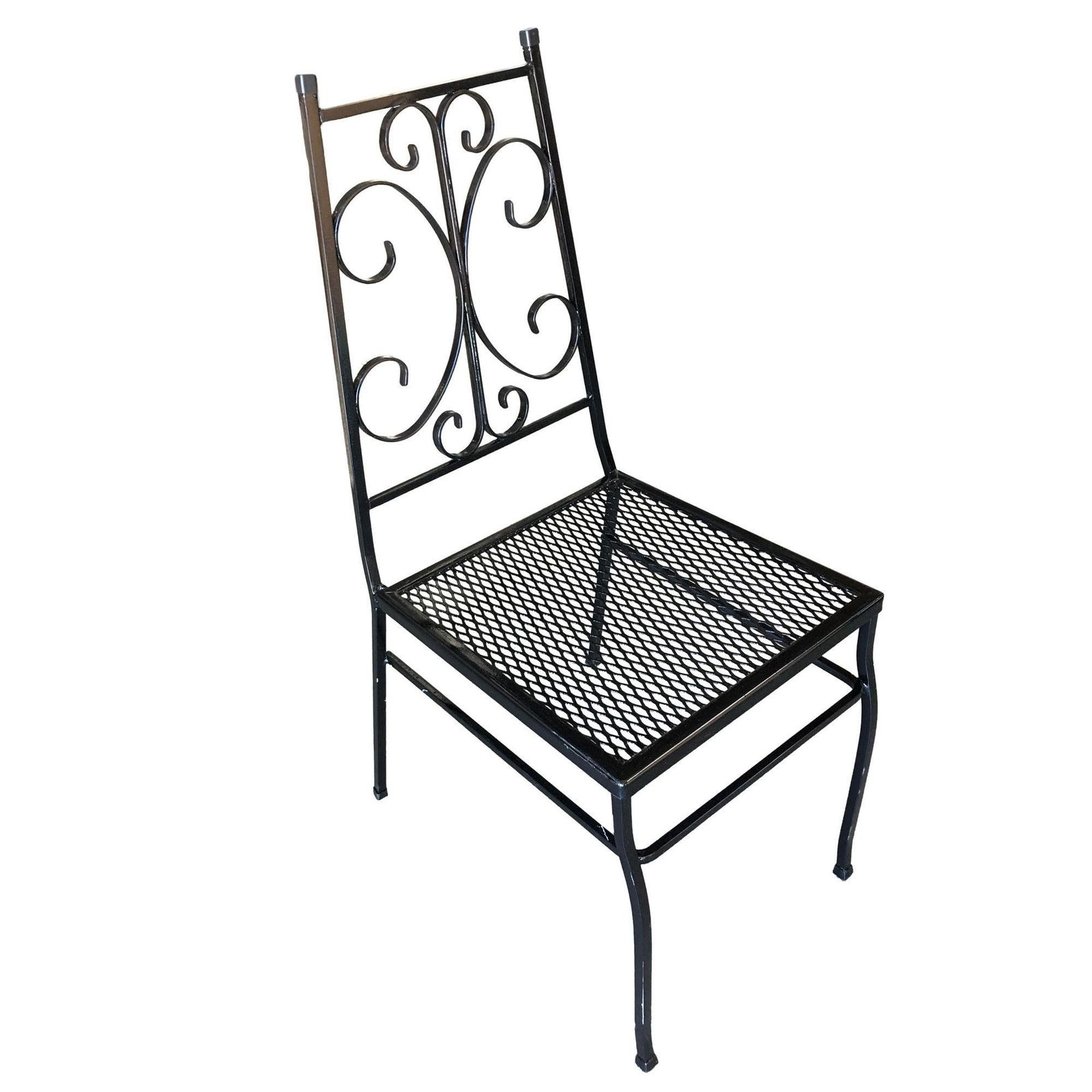 Midcentury Outdoor/Patio Side Chair with Scrolling Pattern, Set of Four - 16