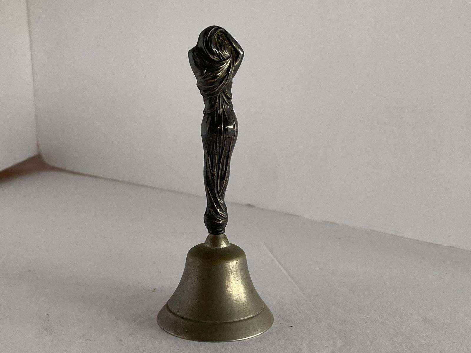 Sterling Silver Figural Female Desktop Servant Bell, Circa 1900 - 16