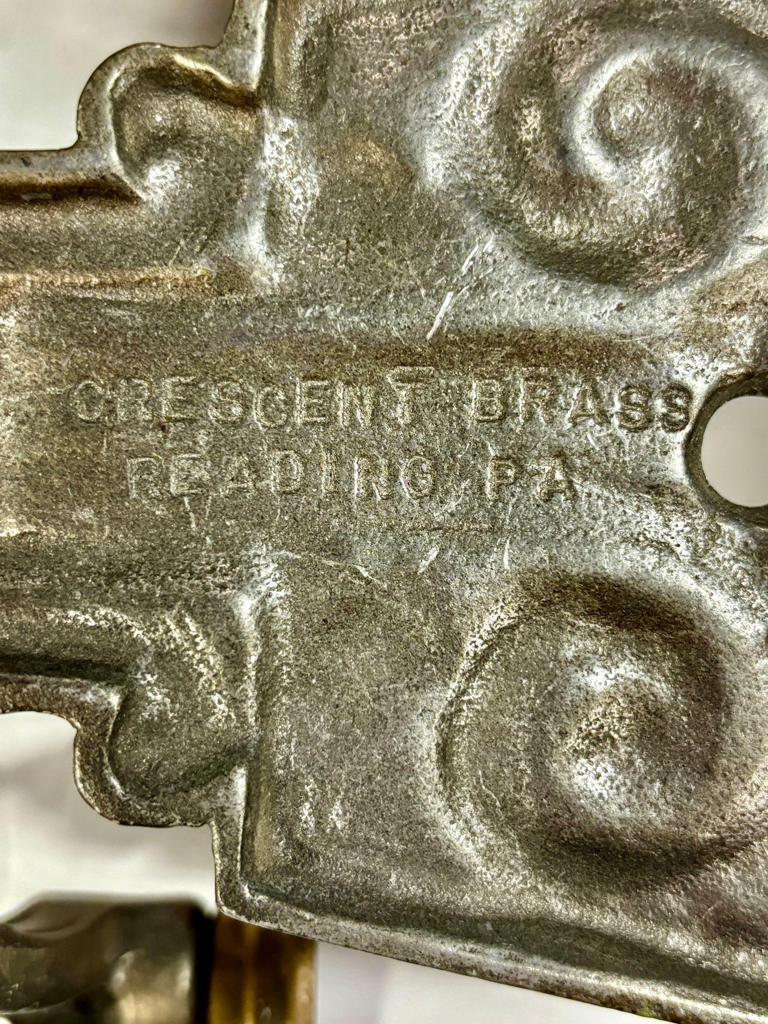 1920s Geometric Stepped Art Deco Daul Arm Bronze Wall Sconce by Crescent Brass - 5