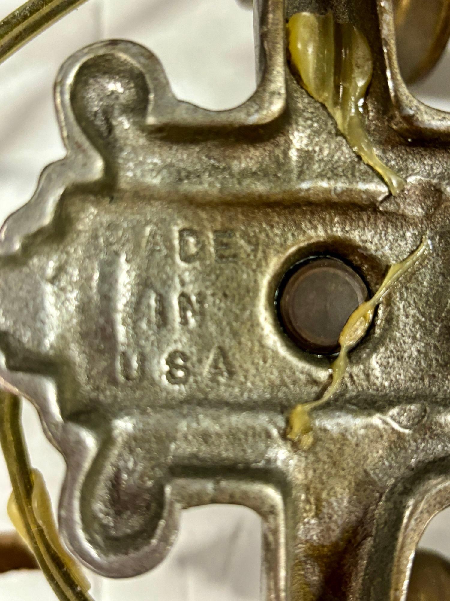 1920s Geometric Stepped Art Deco Daul Arm Bronze Wall Sconce by Crescent Brass - 6