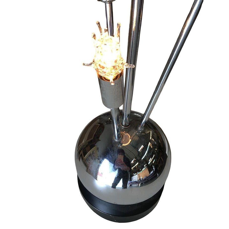 1970s Space Age Chrome Ball Table Lamp W/ Fours Lights, Attributed to Torino - 20