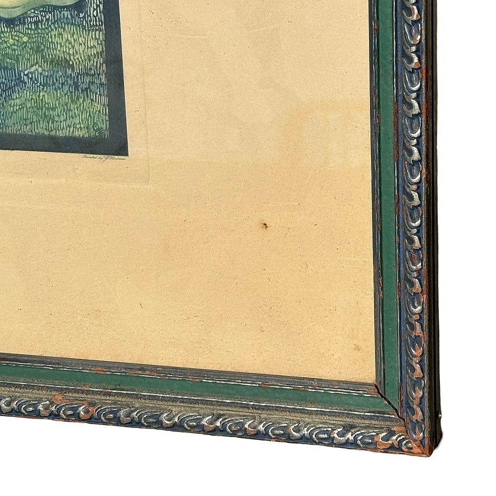 Framed "The Call of the Spring" Watercolor Scenic Lithograph by Jennie Harbour - 11