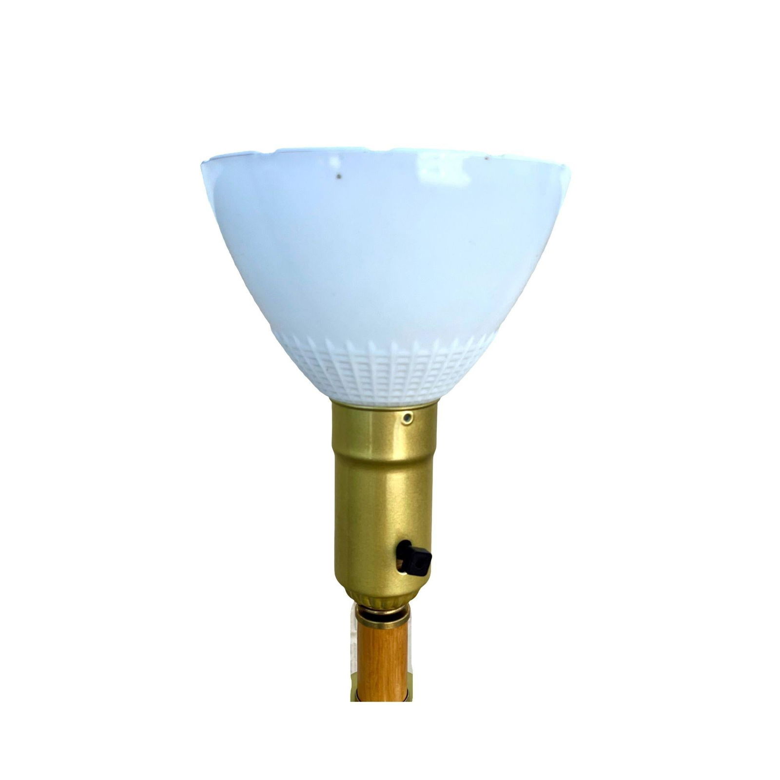 Mid-century Rattan & Brass Floor Lamp w/ Mahogany - 5