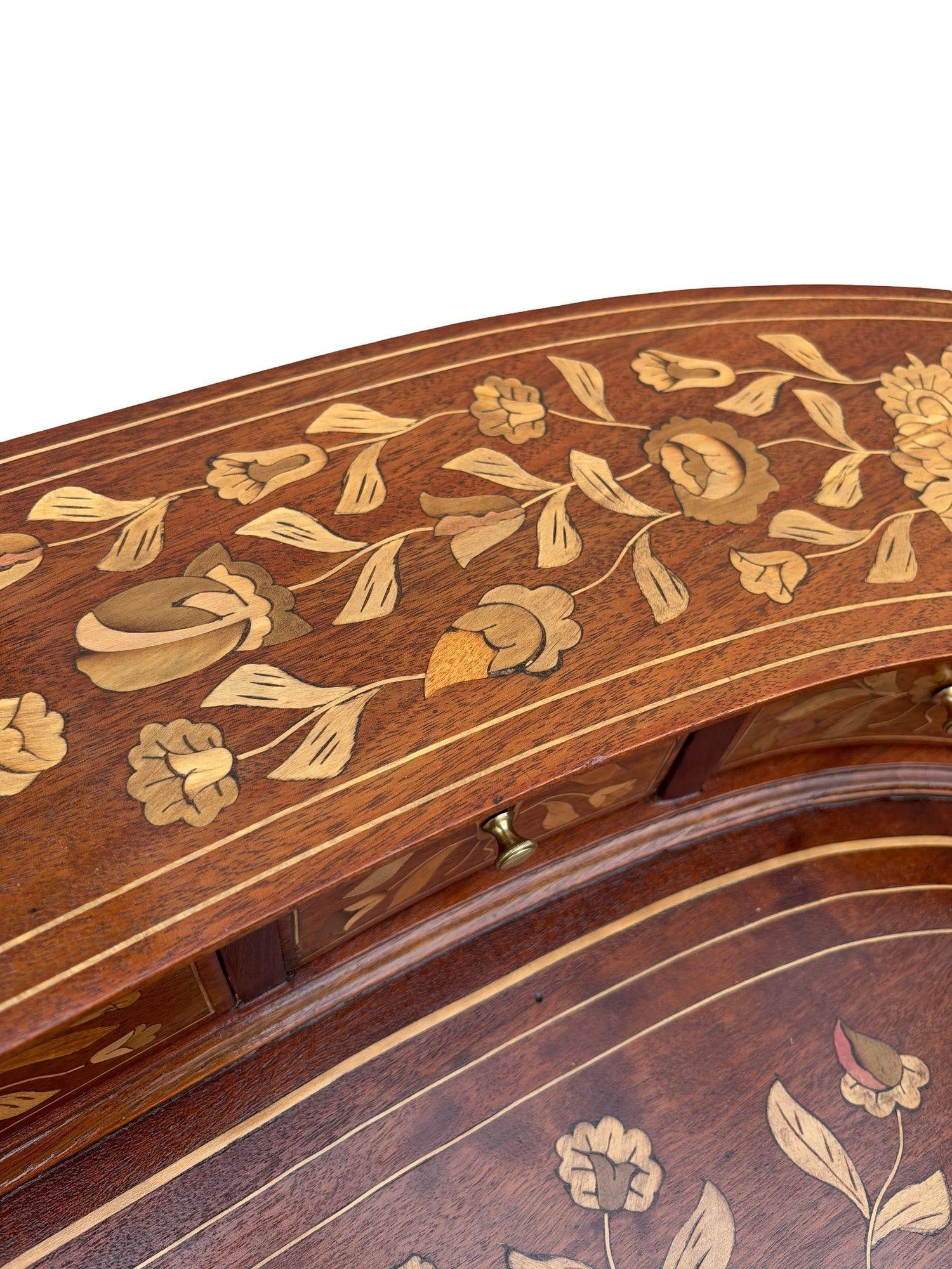 Late Victorian Dutch Marquetry Writing Desk w/ Inlaid Table Top - 16