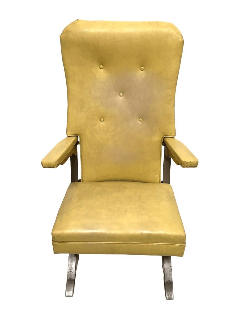 Vintage Rock-a-Chair Cantilever Rocker Chair in Harvest Gold Vinyl - 10