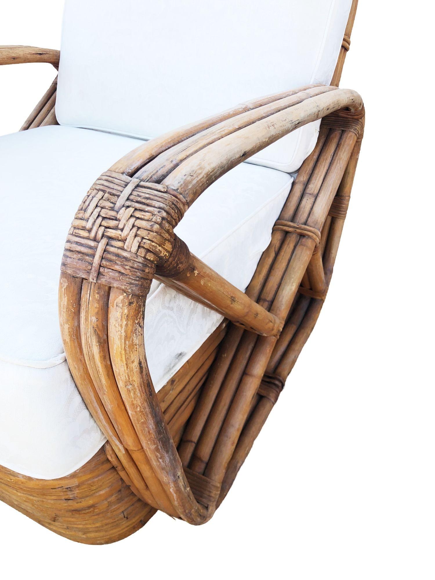 Paul T. Frankl 3-Strand Square Pretzel Round-Back Lounge Chair (unrestored) - 14