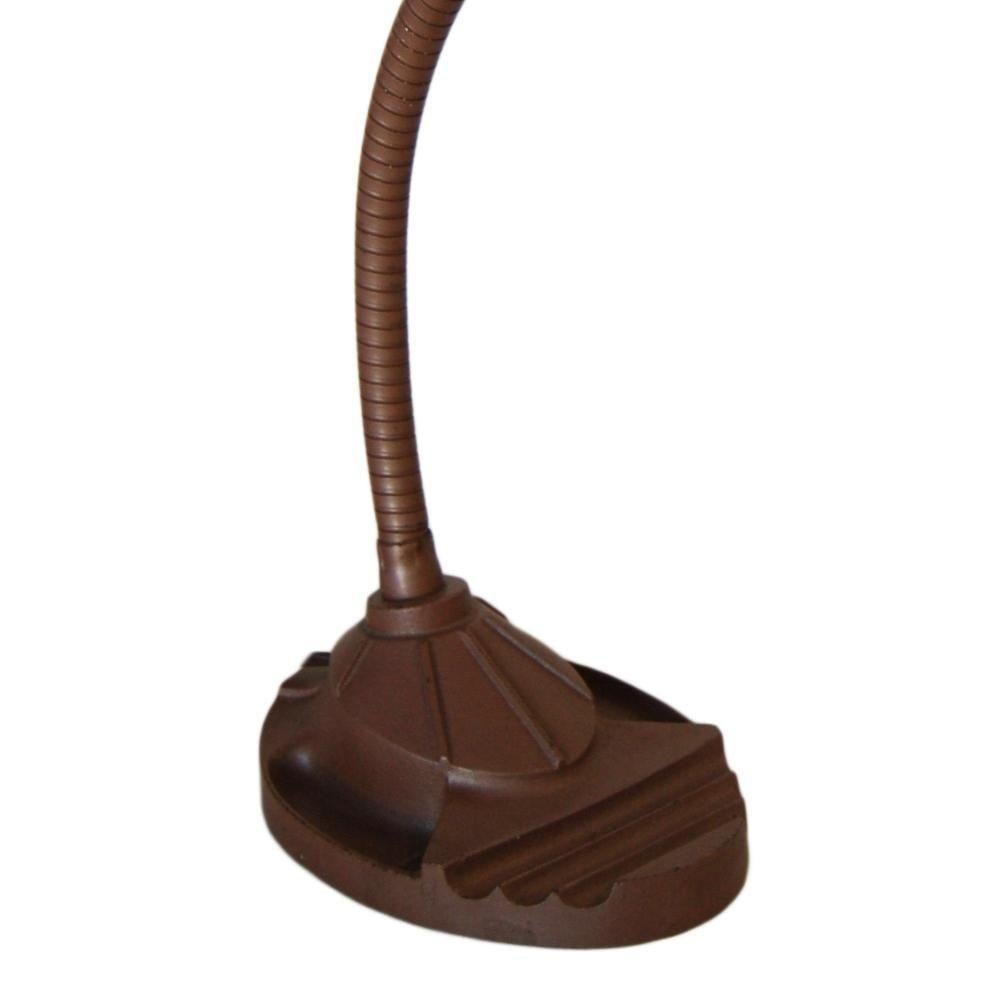 Art Deco Style Copper Gooseneck Desk Lamp with Pen Holder - 5