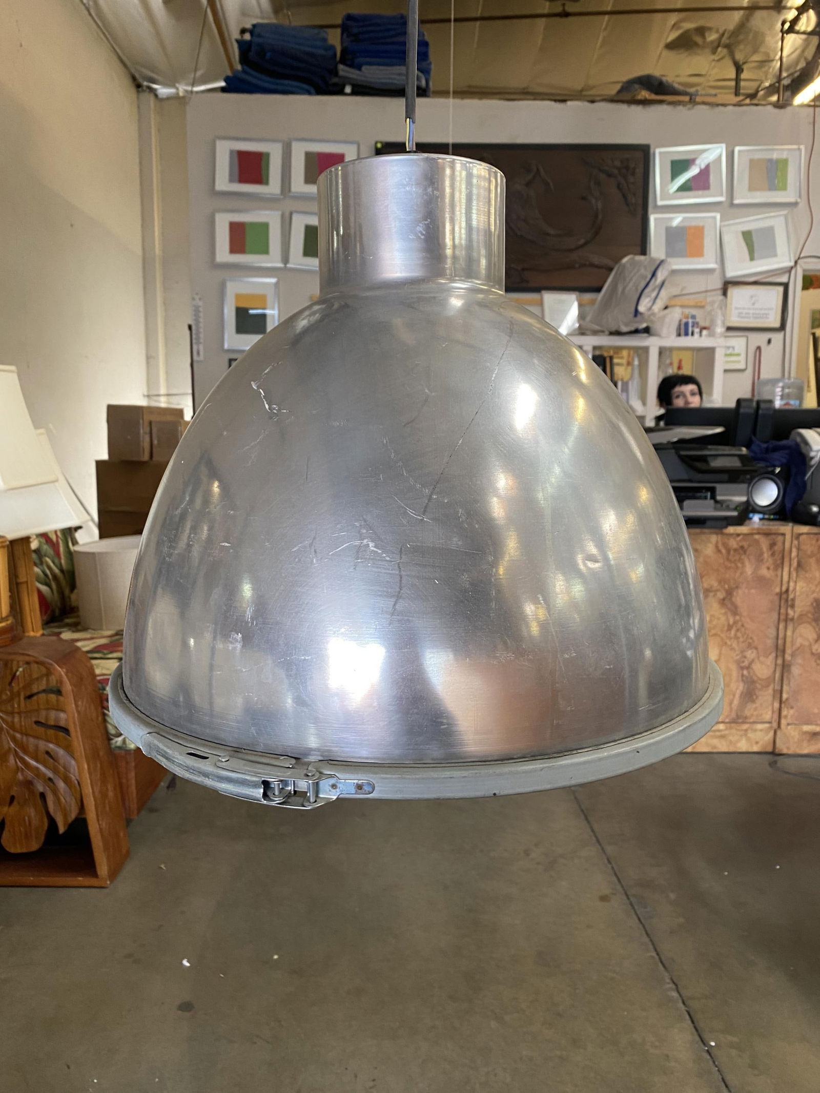 Large Aluminum Industrial Pendant Light Fixture - 10