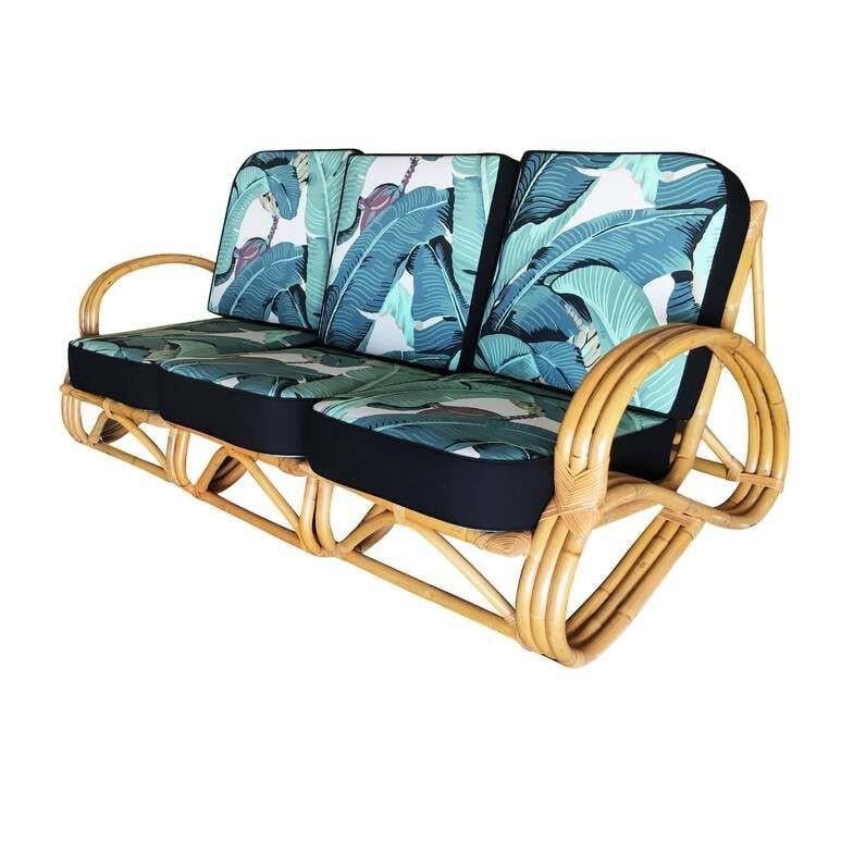 Ficks Reed Restored Three-Strand "S-Arm" Rattan Sofa & Lounge Living Room Set - 10