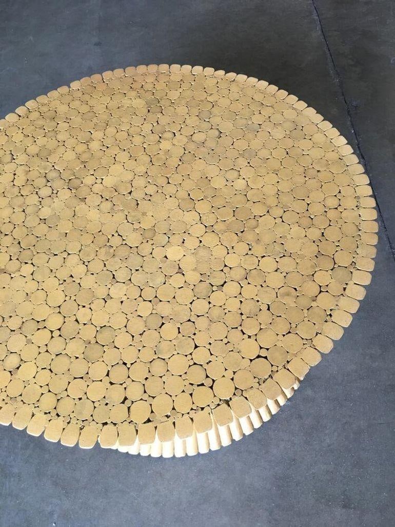 Restored Mcguire Corseted Hour Glass Rattan Coffee Table and Side Tables Set - 19