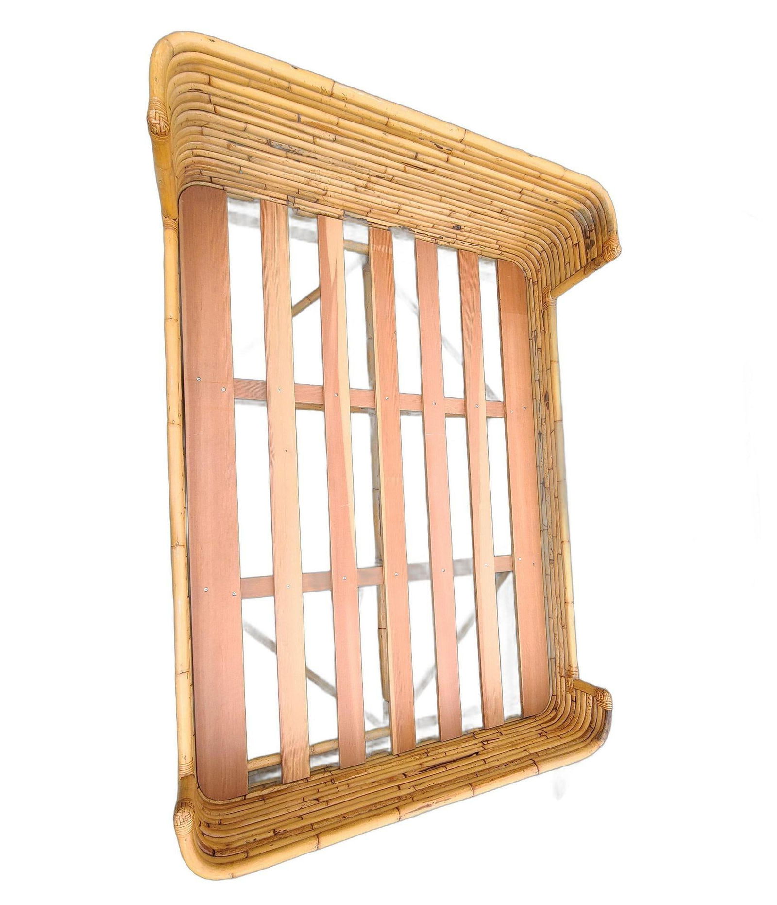 Vintage Full Size Stacked Rattan Bed-Frame by Seven Seas - 19