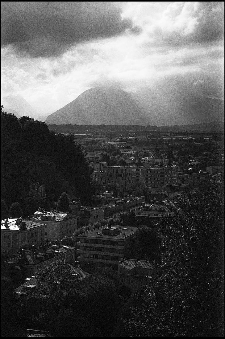 Salzburg City & Alps, Salzburg, Austria - Silver Gelatin: Title: Salzburg City & Alps, Salzburg, Austria - Silver Gelatin Description: Title: Salzburg City & Alps, Salzburg, Austria - Silver Gelatin Photograph - Limited Edition of 10 Artist: Paul Cooklin Ori