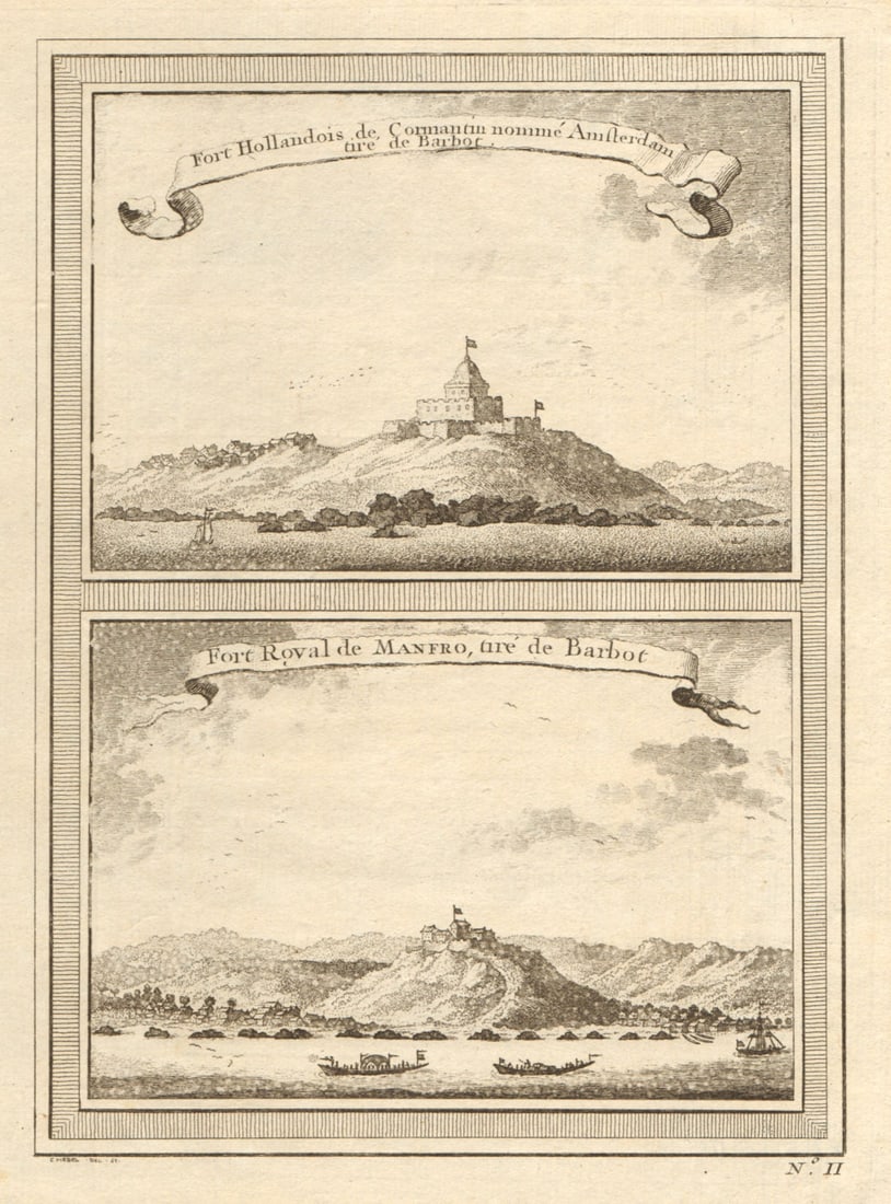 Ghana. Fort Amsterdam, Kormantin. Fort Royal, Amanful Hill, Cape Coast 1747 (1 of 1)