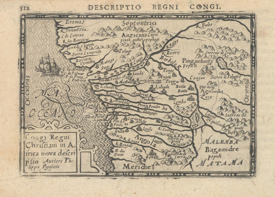 Congi Regnii Christiani Africa… by Bertius / Langenes. Kingdom of Kongo 1603 map (1 of 1)