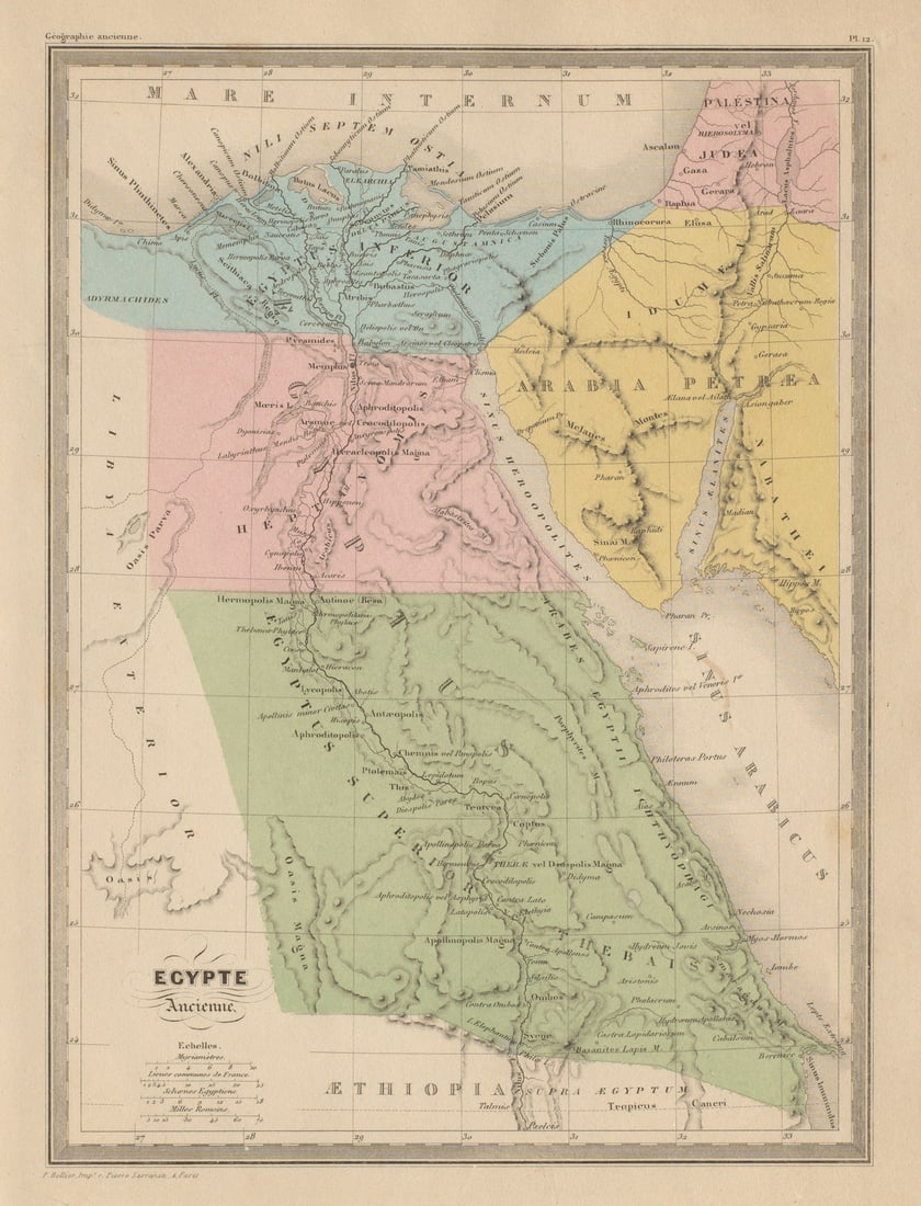 Egypte Ancienne. Ancient Egypt. MALTE-BRUN c1871 old antique map plan chart (1 of 1)