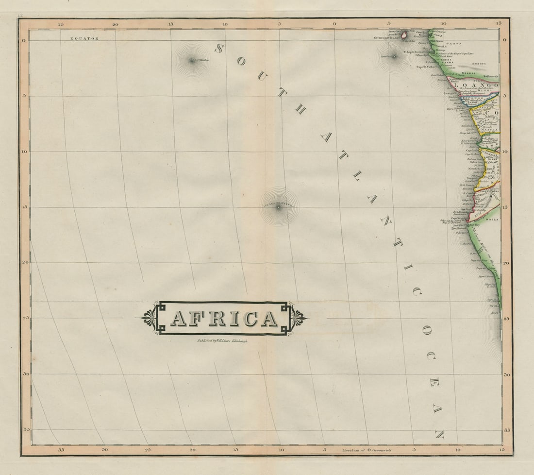 South-west Africa. Angola Namibia Gabon Congo. Skeleton coast. LIZARS 1842 map (1 of 1)