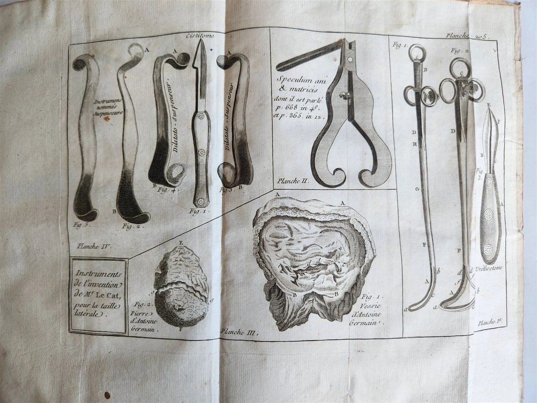 1770 MEDICAL TREATISE ILLUSTRATED ANATOMY by Francois PLANQUE antique V. 10 - 11