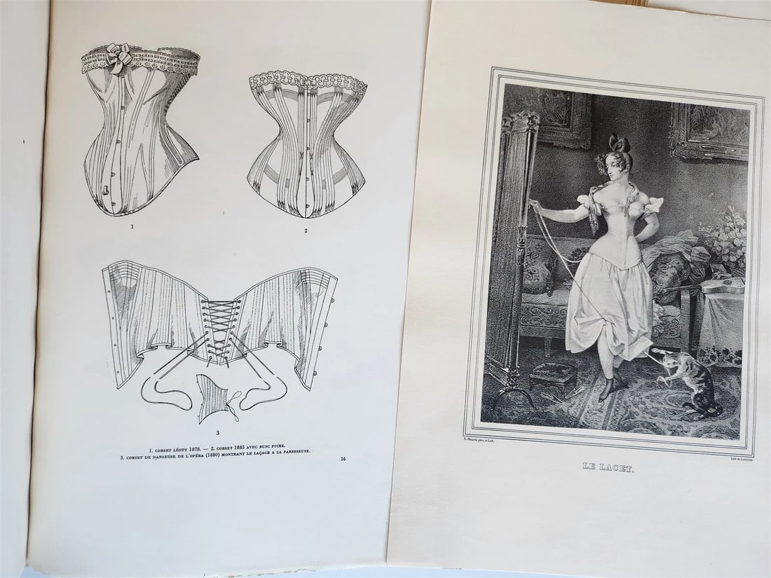 1933 THE CORSET in ART & CUSTOMS 13th-20th century ANTIQUE illustrated FOLIO - 14