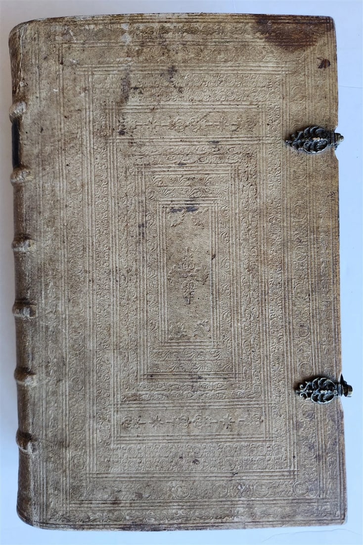 1763 BIBLE in GERMAN antique PIGSKIN BOUND FOLIO ILLUSTRATED w/ 212 ENGRAVINGS - 5