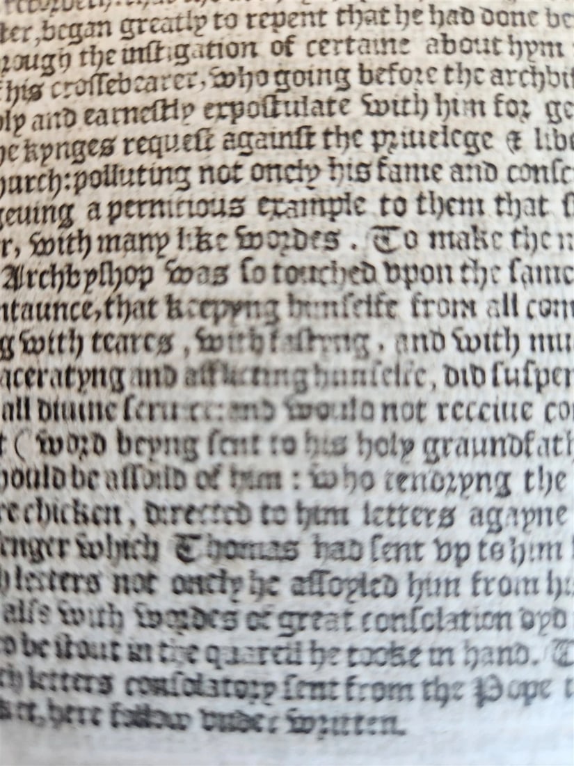 1576 LEAF from ACTES AND MONUMENTS OT THE MARTYRS in ENGLISH antique - 4