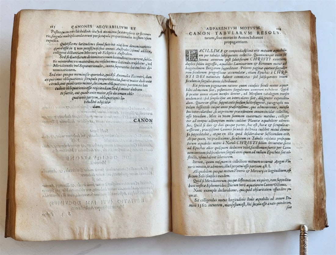 1560 ASTRONOMICAL TABLES by Joannes Stadius antique ASTROLOGY Tabulae Bergenses - 12