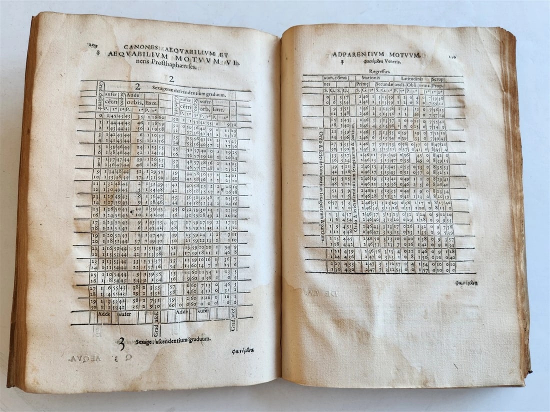 1560 ASTRONOMICAL TABLES by Joannes Stadius antique ASTROLOGY Tabulae Bergenses - 13