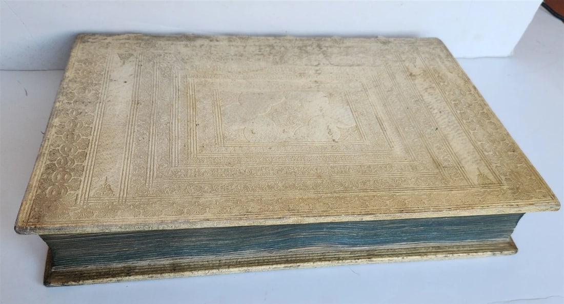 1725 MUSICAL MANUSCRIPT antique AMAZING PIGSKIN BOUND IMPERIAL FOLIO - 3