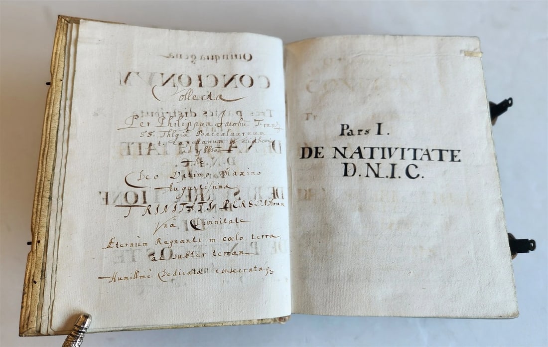 1684 MANUSCRIPT - SERMONS antique PIGSKIN BOUND by Philipp Jacob Franz AUSTRIA - 2