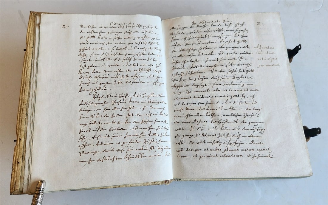 1684 MANUSCRIPT - SERMONS antique PIGSKIN BOUND by Philipp Jacob Franz AUSTRIA - 9