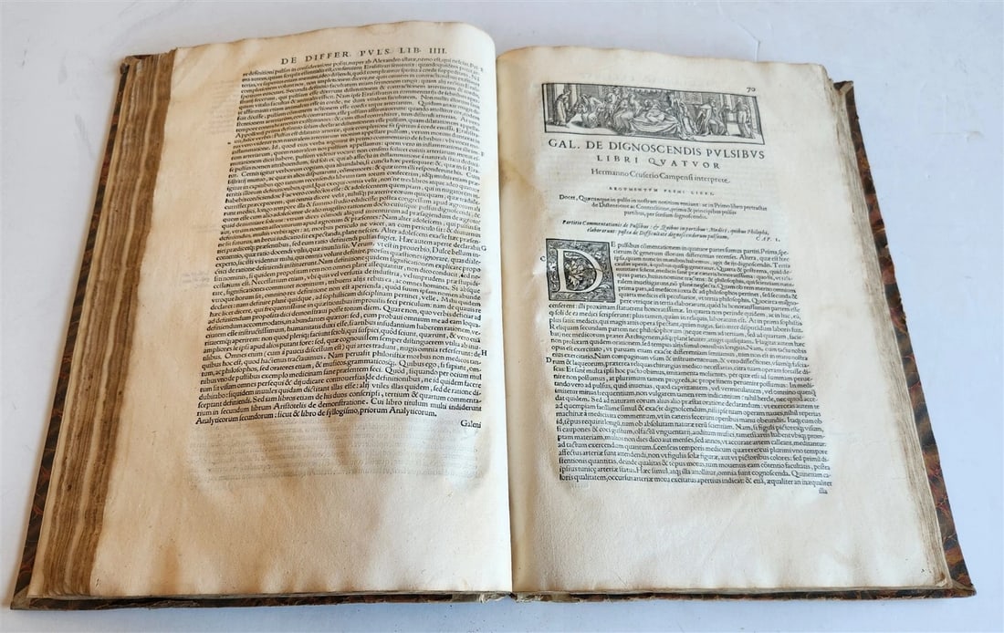 1576 GALEN on symptoms of illness antique FOLIO Galeni Librorum quarta classis - 10