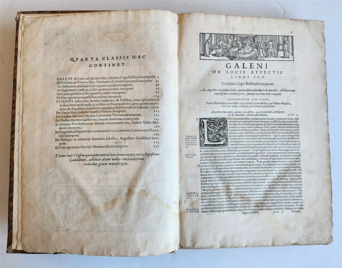 1576 GALEN on symptoms of illness antique FOLIO Galeni Librorum quarta classis - 2
