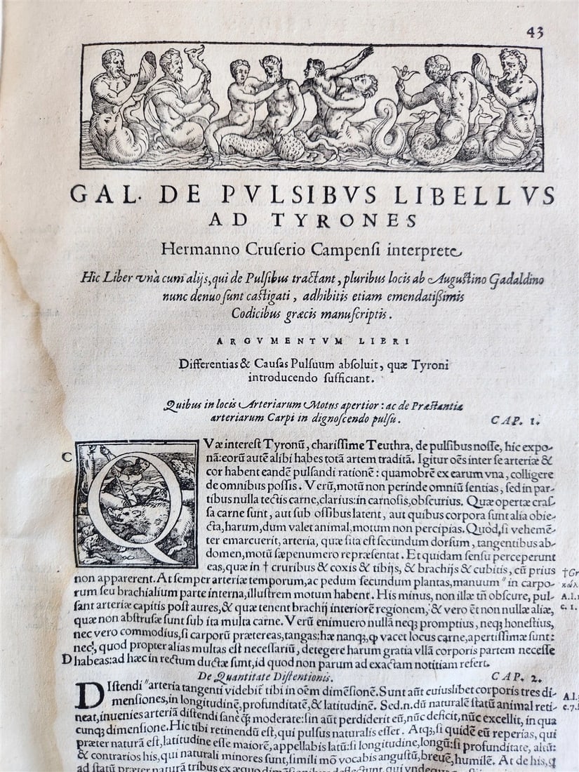 1576 GALEN on symptoms of illness antique FOLIO Galeni Librorum quarta classis - 6