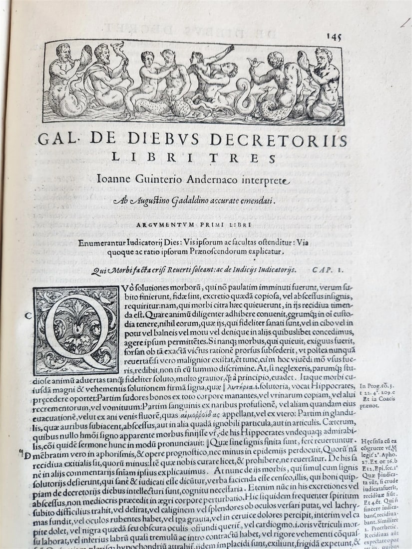 1576 GALEN on symptoms of illness antique FOLIO Galeni Librorum quarta classis - 8