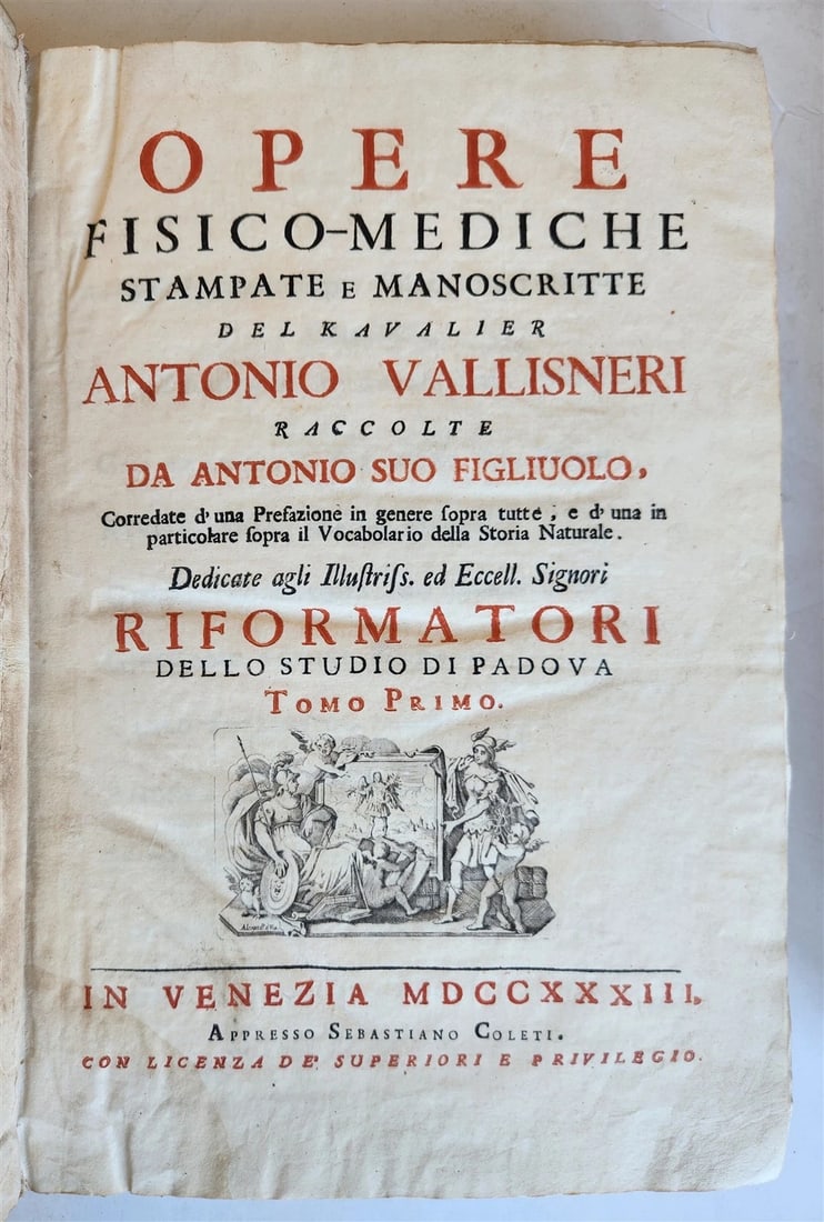 1733 MEDICAL TREATISE by ANTONIO VALLISNERI antique ILLUSTRATED 3 folio volumes - 3