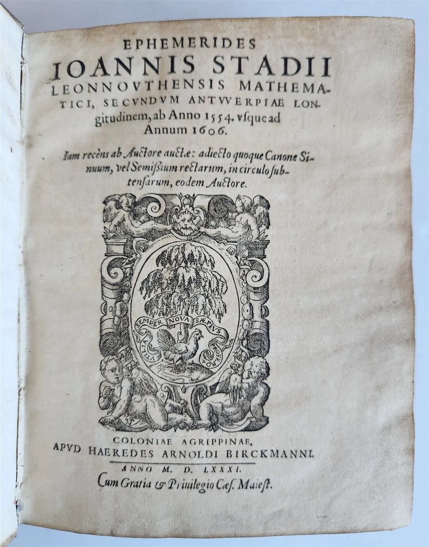 1581 ASTROLOGY & ASTRONOMY Ephemerides Johannes Stadius ANTIQUE 2 PIGSKIN VOLS - 2