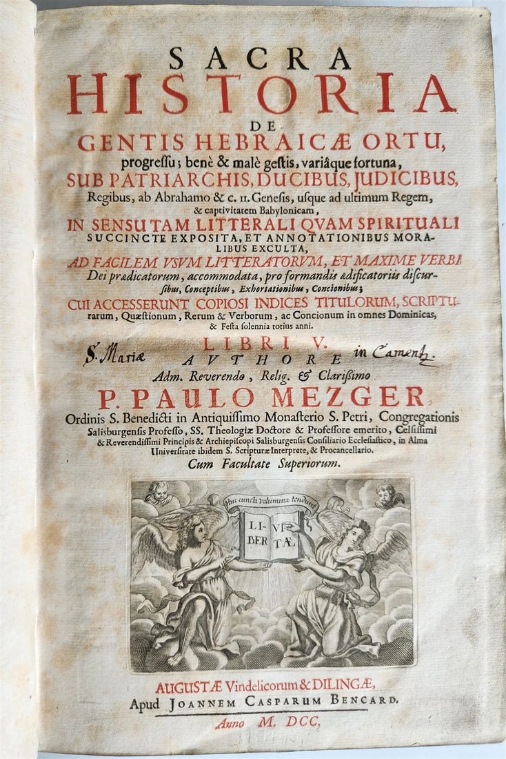 1700 SACRA de GENTIS HEBRAICAE GESTIS antique HAND TOOLED PIGSKIN BOUND FOLIO - 2