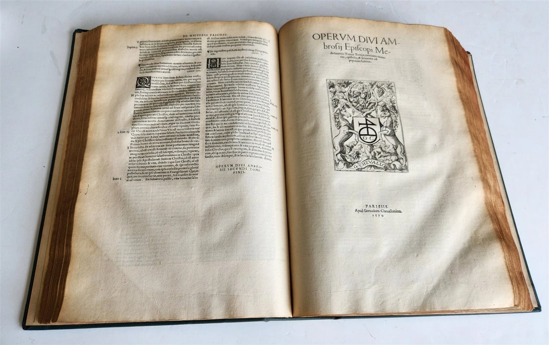 1539 DIVI AMBROSII OMNIA OPERA antique 16th CENTURY MASSIVE FOLIO - 10