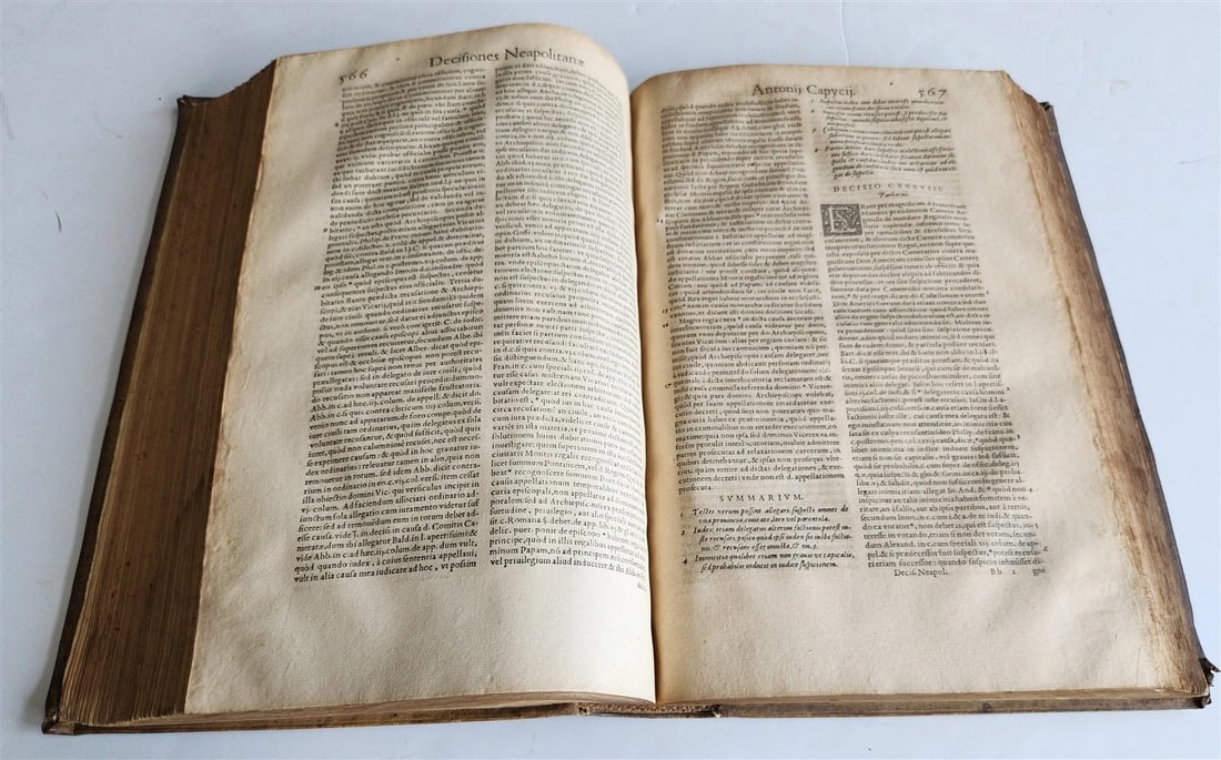 1566 LAW BOOK antique PIGSKIN FOLIO Decisions of Holy Royal Council of Naples - 8