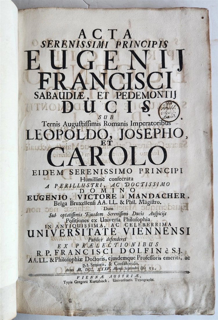 1735 PRINCE EUGENE of SAVOY AUSTRIAN FELDMARCHALL DEEDS antique ILLUSTRATED - 4