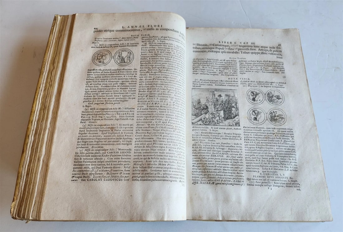 1704 ROMAN HISTORY ILLUSTRATED LARGE FOLIO antique VELLUM BOUND - 12
