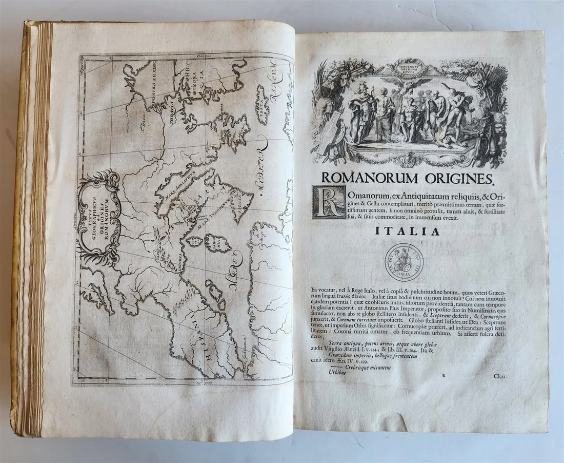 1704 ROMAN HISTORY ILLUSTRATED LARGE FOLIO antique VELLUM BOUND - 7