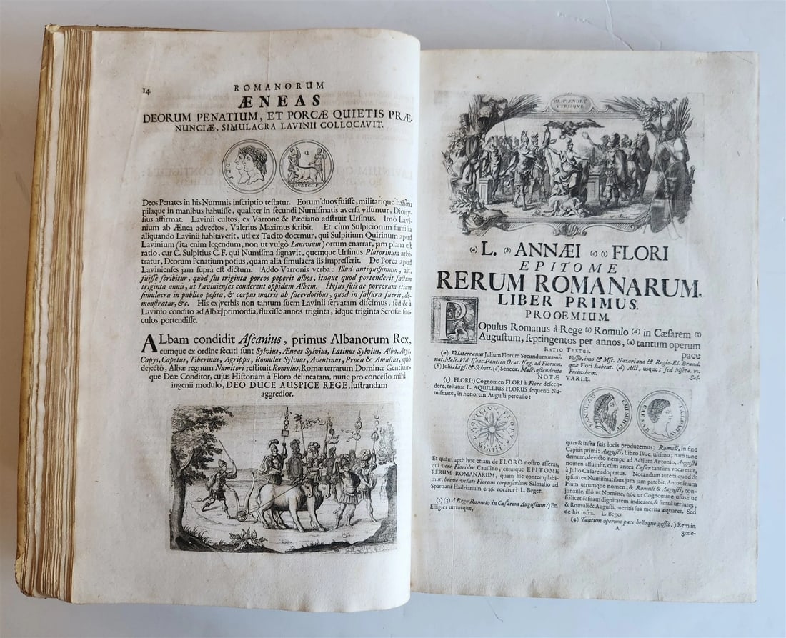 1704 ROMAN HISTORY ILLUSTRATED LARGE FOLIO antique VELLUM BOUND - 8
