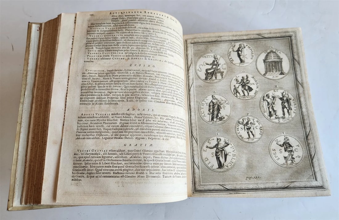 1685 ROMAN ANTIQUTIES antique ILLUSTRATED vellum bound in LATIN - 7