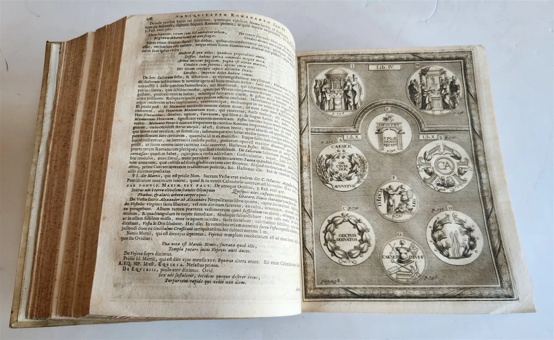 1685 ROMAN ANTIQUTIES antique ILLUSTRATED vellum bound in LATIN - 9