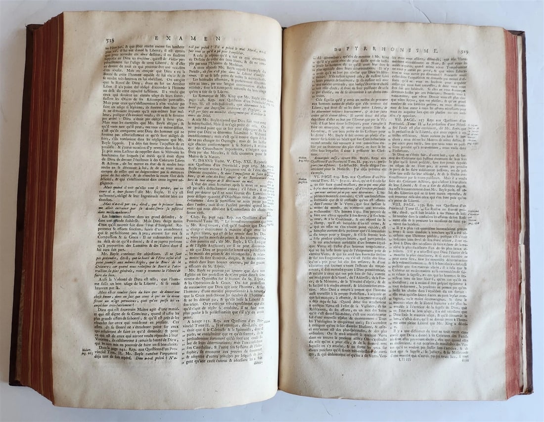 1733 EXAMEN du PYRRHONISME antique ATTACK on BAYLE HUET LEIBNIZ & WOLFF - 11